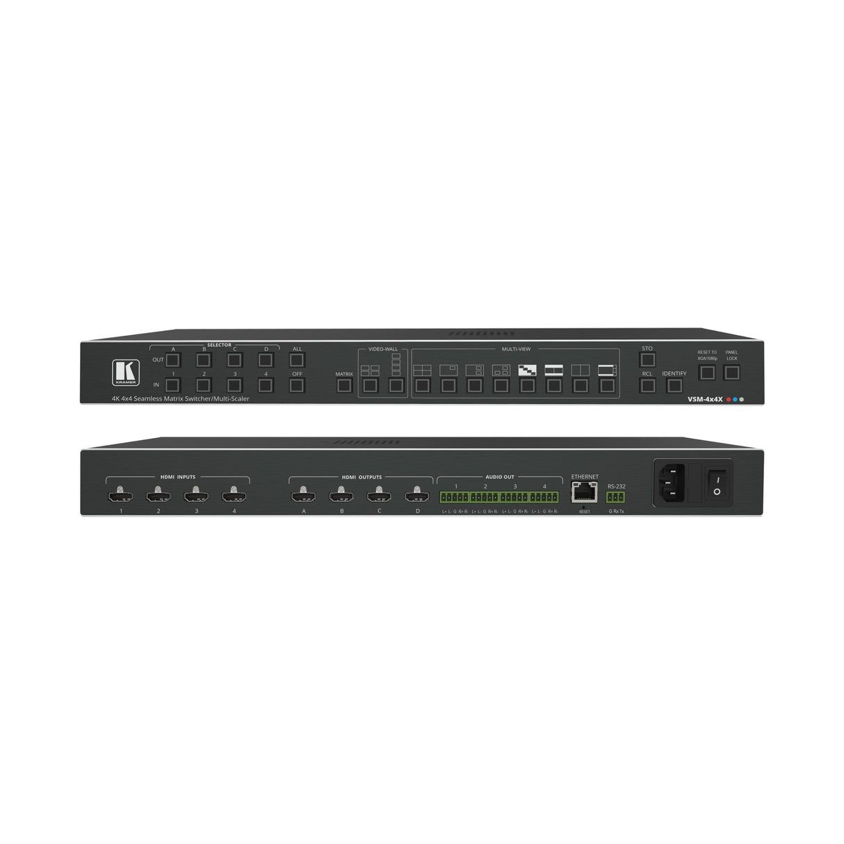 Kramer VSM-4X4X 4 x 4 Matrix Switcher/Videowall and Multiviewer
