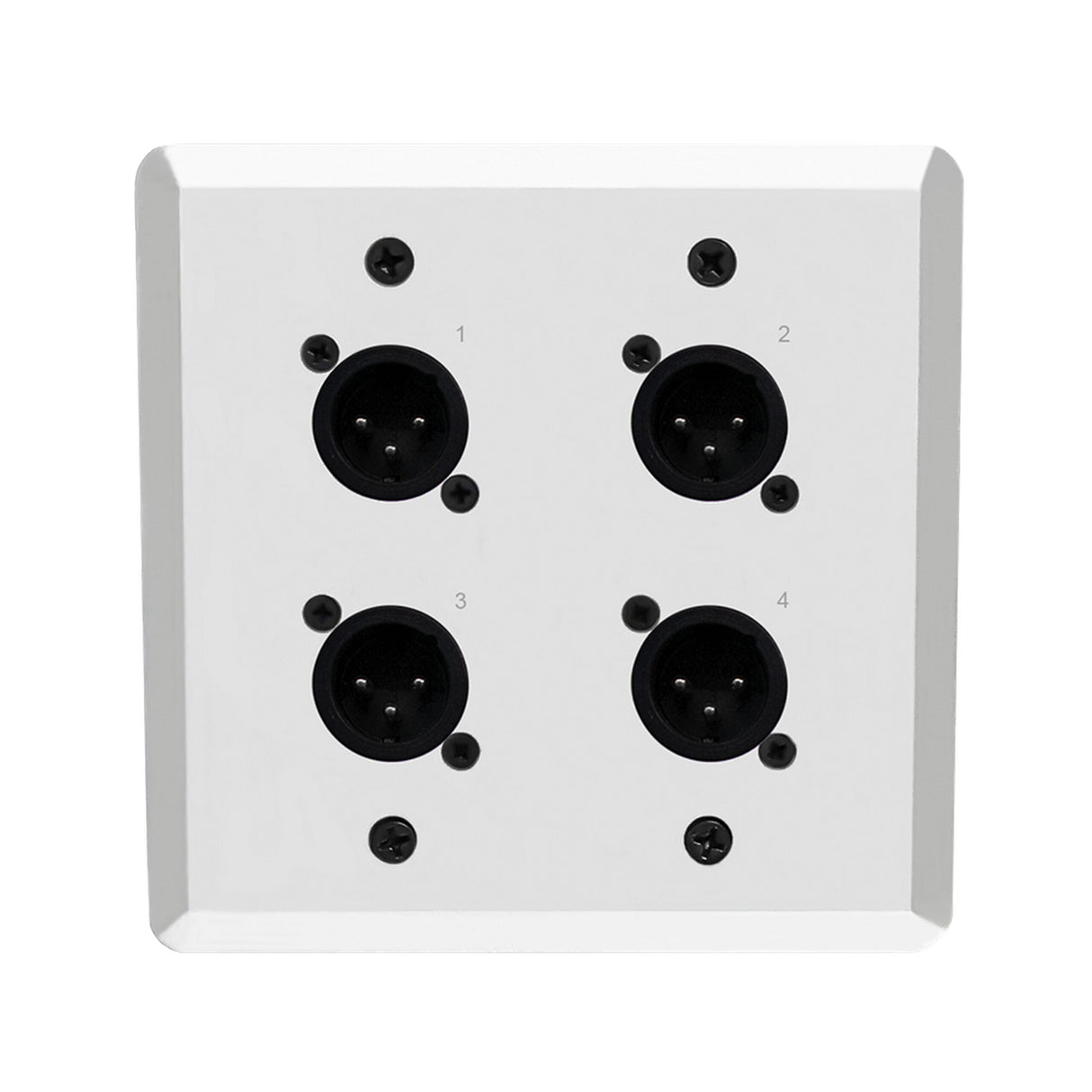 SoundTools WallCAT 2 Gang Wall Panel with 4 Male XLR to RJ45, Silver