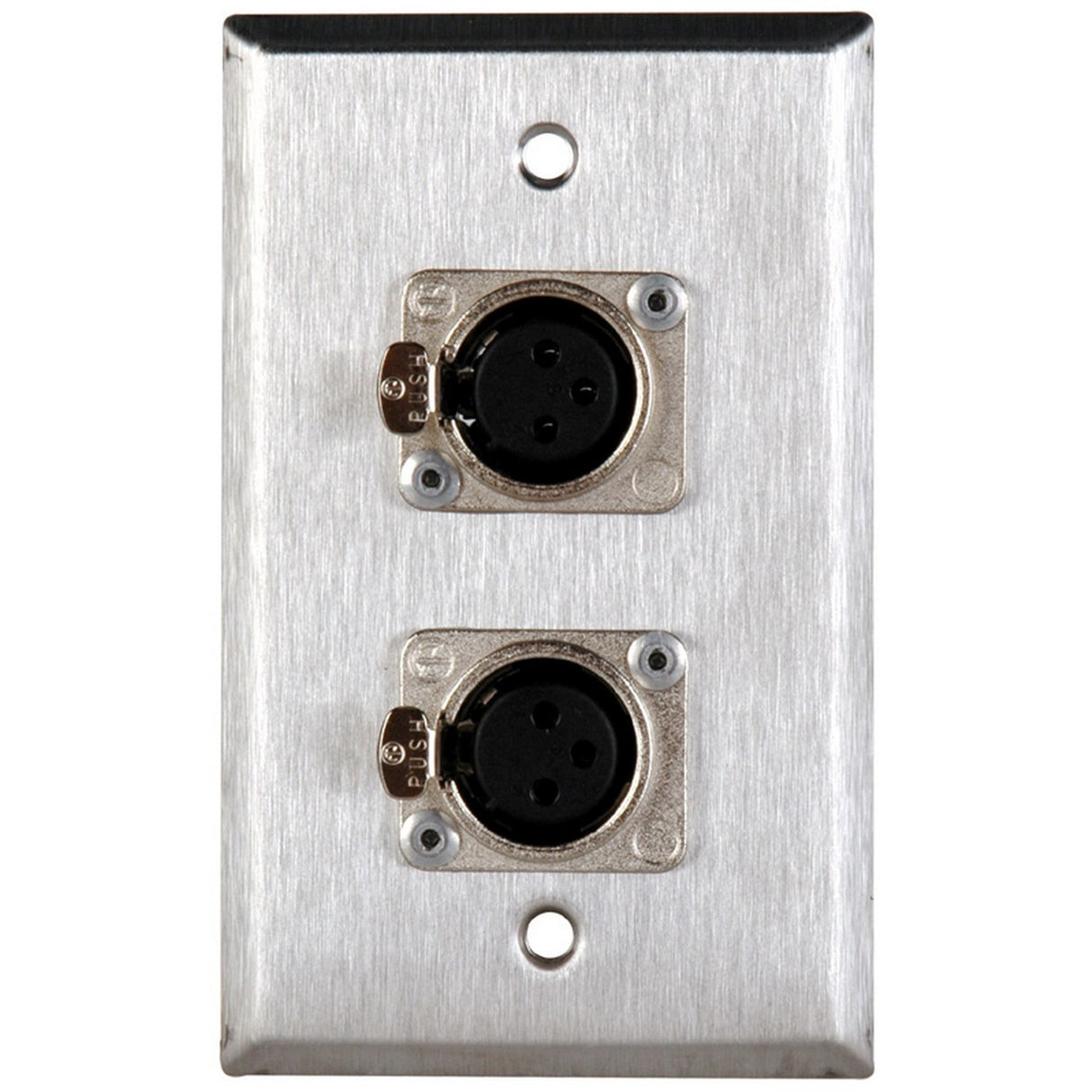 TecNec WPL-1116 | 3 Pin XLR Female 1 Gang Wall Plate Stainless Steel
