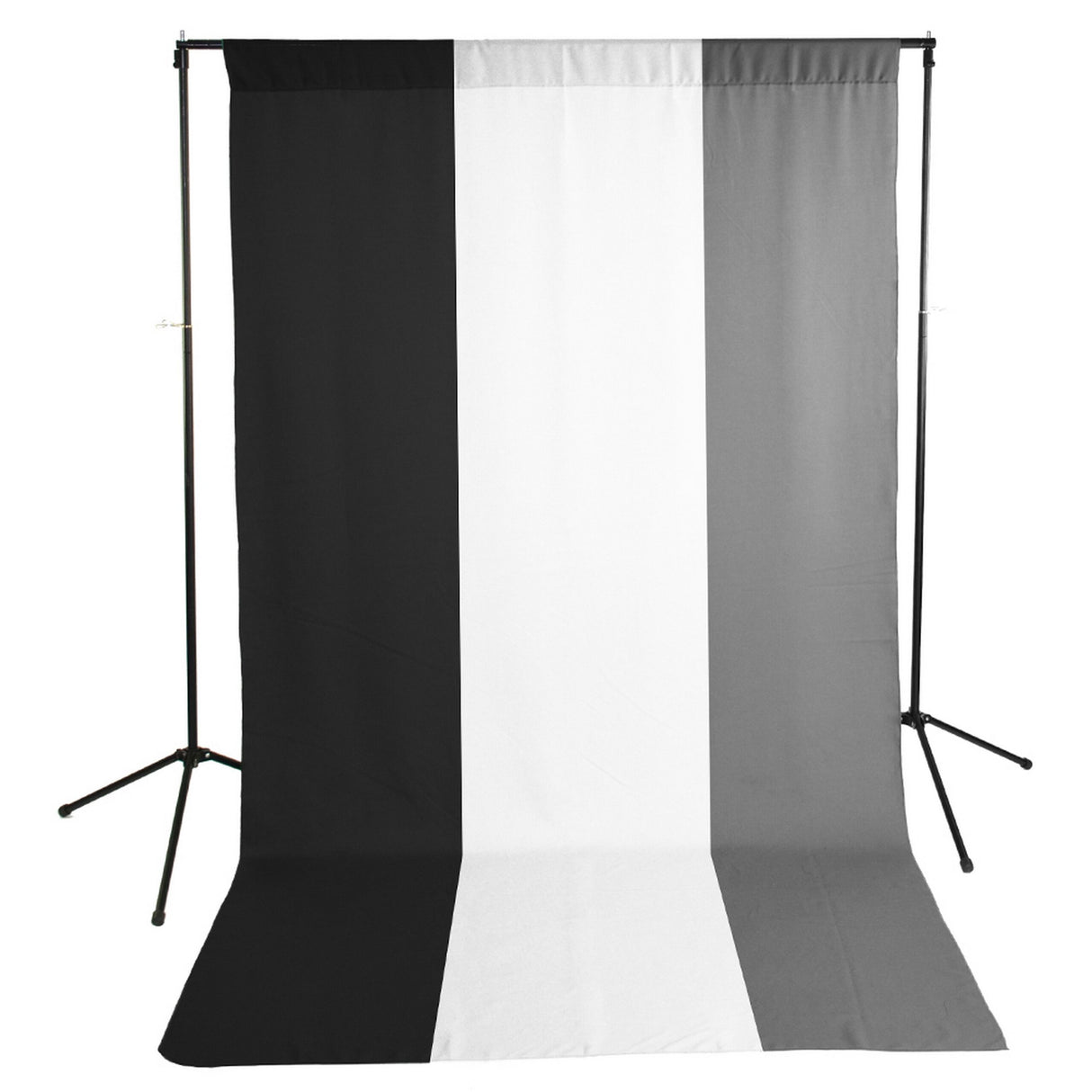 Savage 5 x 9-Foot Wrinkle-Resistant Polyester Background Economy Stand Kit, Black/White/Gray