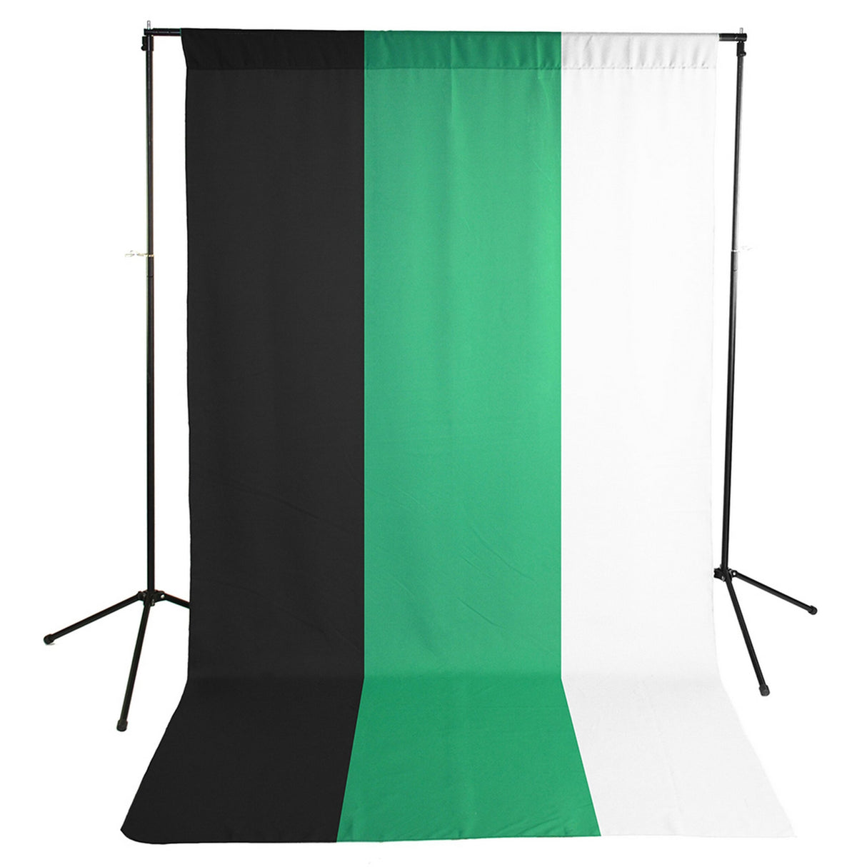 Savage 5 x 9-Foot Wrinkle-Resistant Polyester Background Economy Stand Kit, Black/White/Green