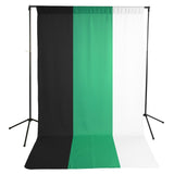 Savage 5 x 9-Foot Wrinkle-Resistant Polyester Background Economy Stand Kit, Black/White/Green