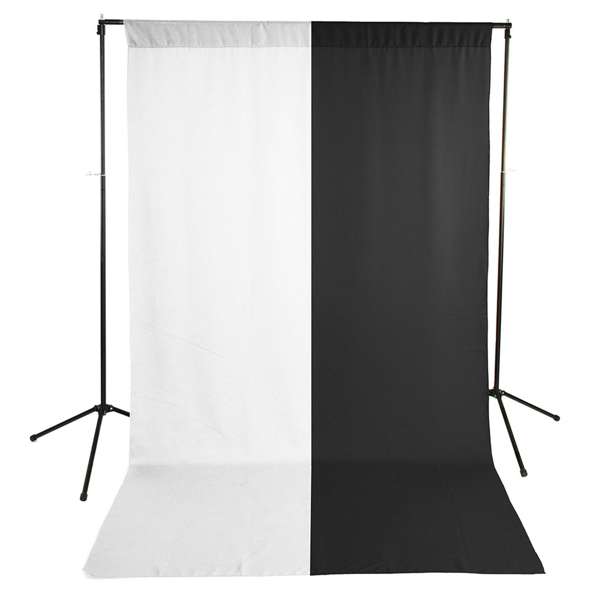 Savage 59-990120 5 x 9-Foot Wrinkle-Resistant Polyester Background Economy Stand Kit, White/Black