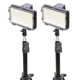Bescor XT160KB Dual Bi-Color LED On-Camera Light Studio and Battery Kit