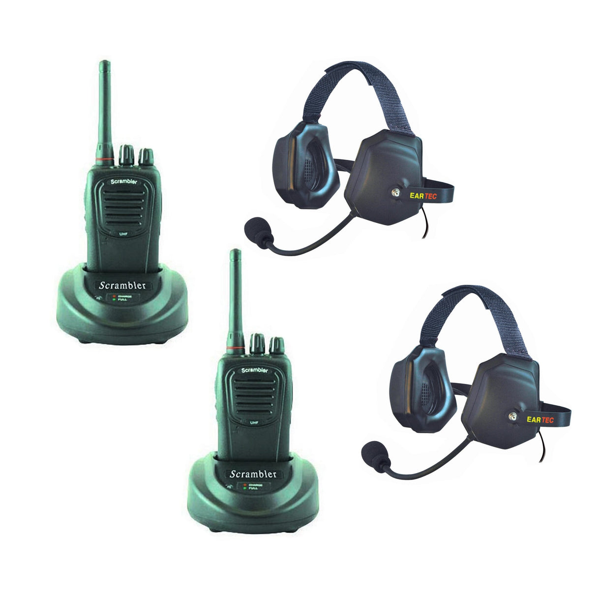 Eartec XTSC2000SH 2 SC-1000 Radios with Xtreme Shell Mount PTT Headsets