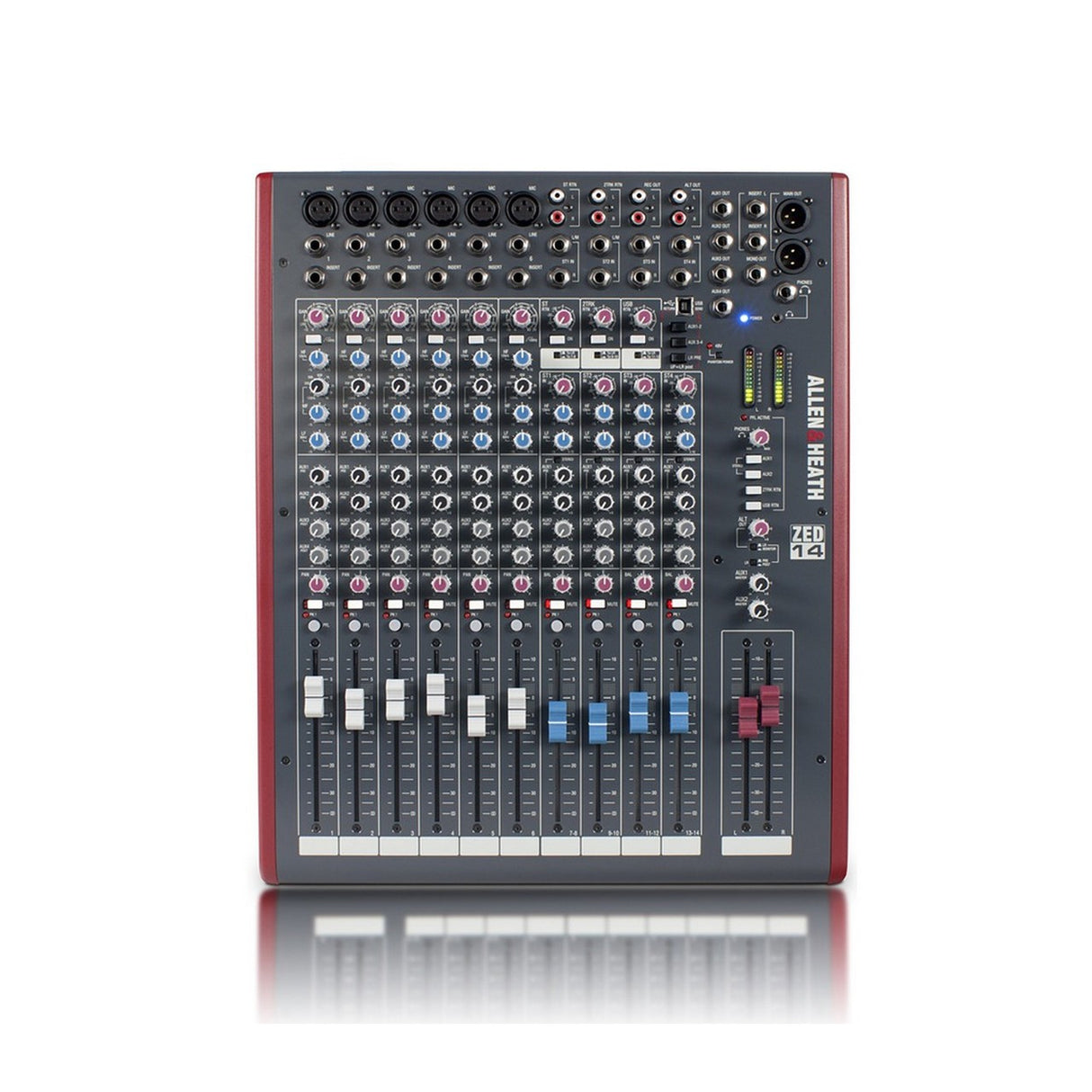 Allen & Heath ZED-14 Compact Portable 6 Mono Channel Neutrik XLR Mic 1/4 Inch Mixer