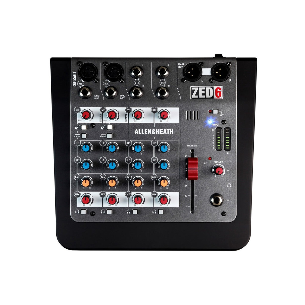 Allen & Heath ZED-6 | Compact 2 Mono Stereo D I Mic Line Input XLR TRS Guitar Analog Mixer