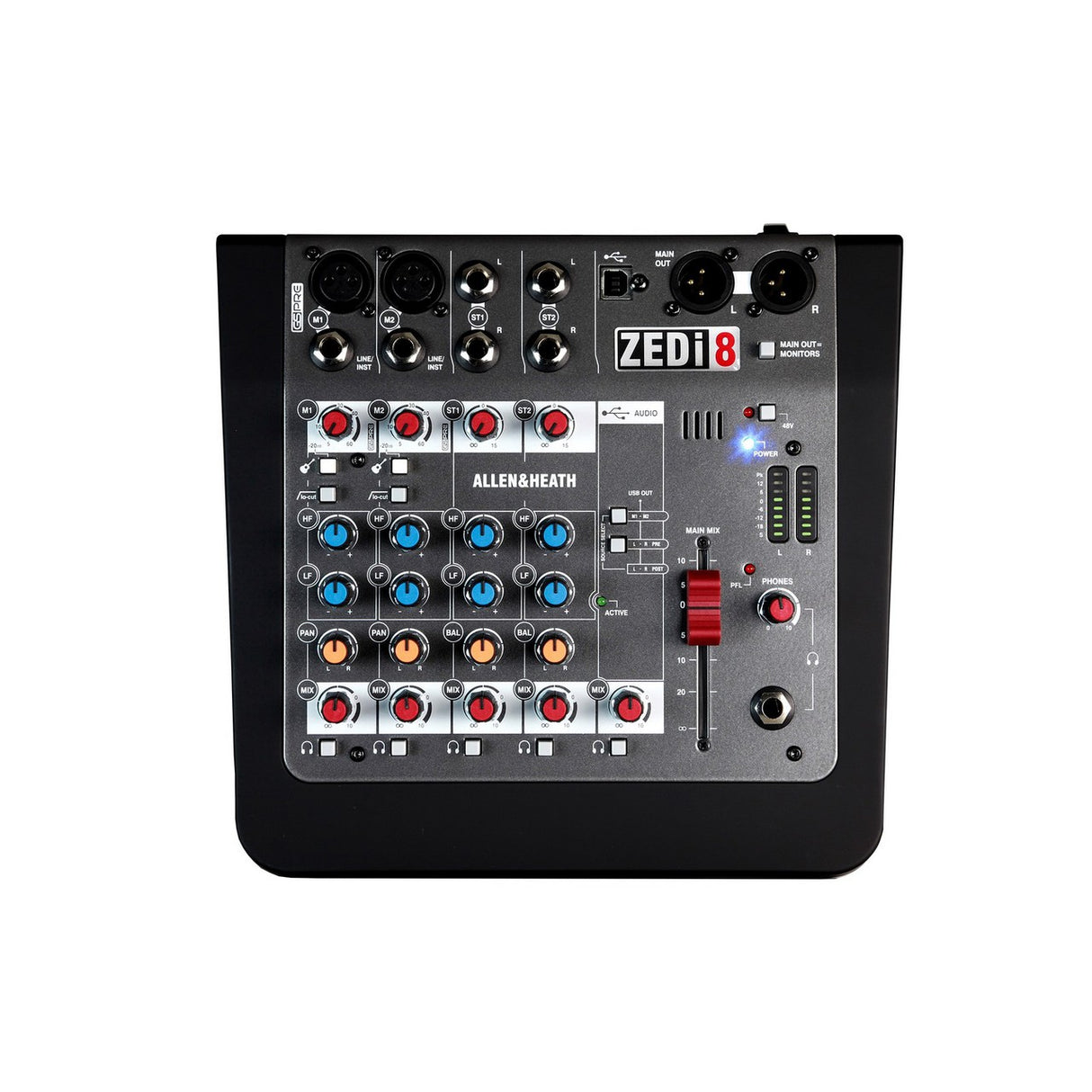 Allen & Heath ZEDi-8 | Hybrid 2 In Out USB Interface 2 Mic Line 2 Stereo Input Compact Mixer