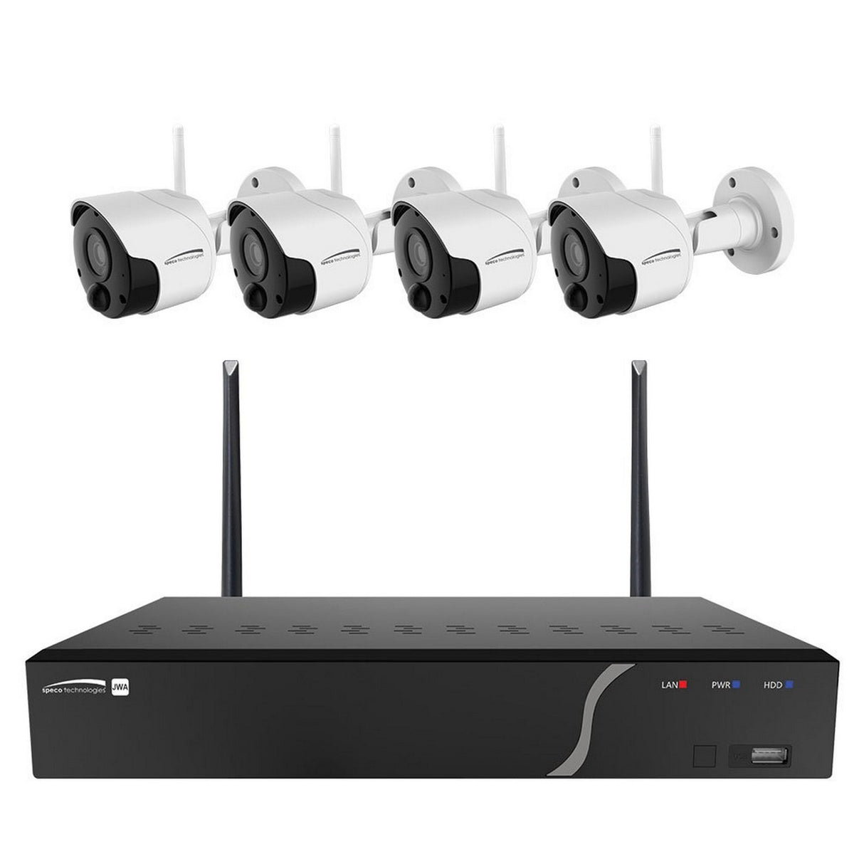 Speco ZIPK4W2 4-Channel Wireless NVR Kit with 4 2MP Wireless IP Cameras, 1TB