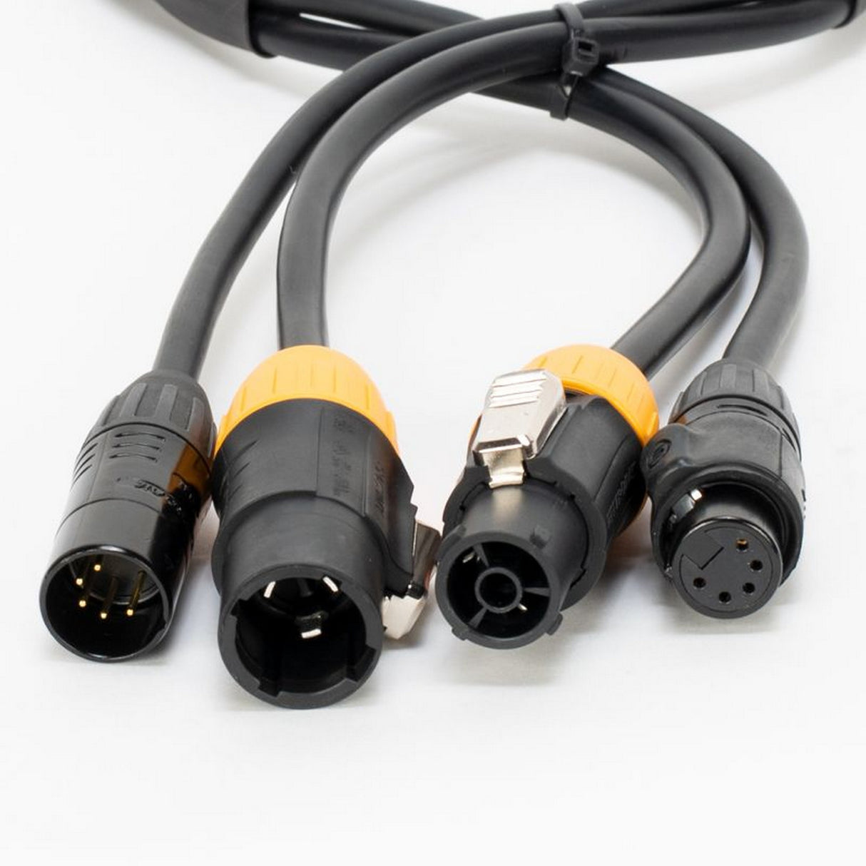 Accu Cable AC5PTRUE6 IP65-Rated 5-Pin DMX Locking Power Link Combo Cable, 6-Feet