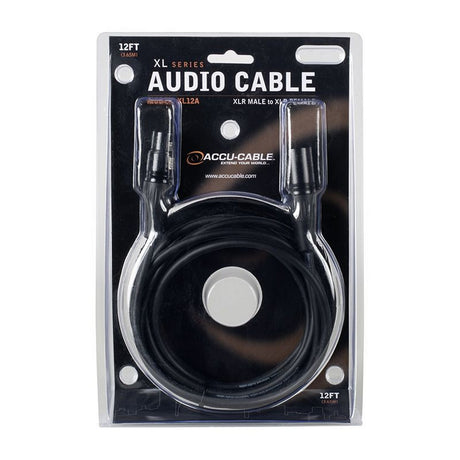 Accu Cable XL12A 12-Foot 3-Pin XLR Male to XLR Female Cable