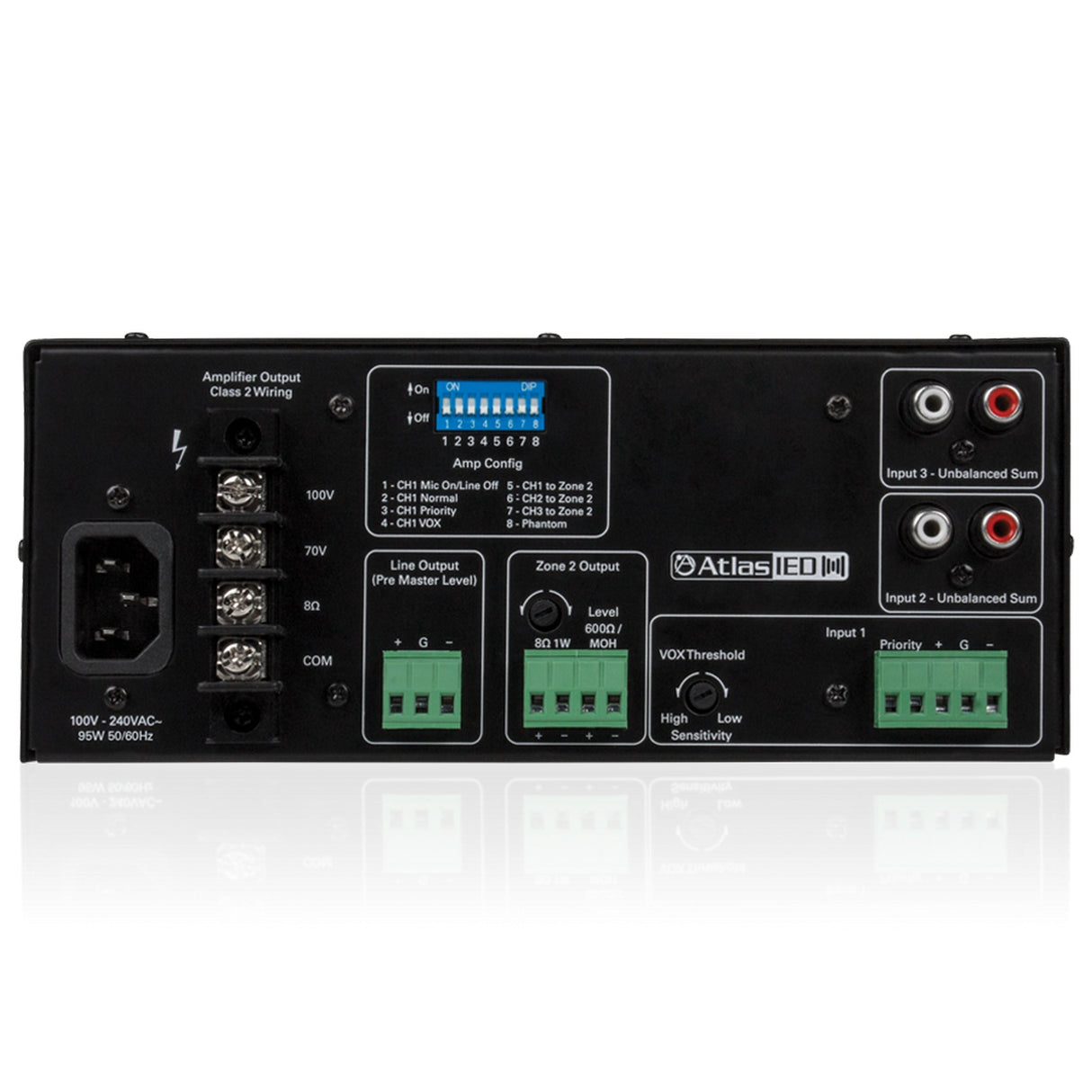 AtlasIED AA35G 3-Input, 35-Watt Mixer Amplifier with Global Power Supply