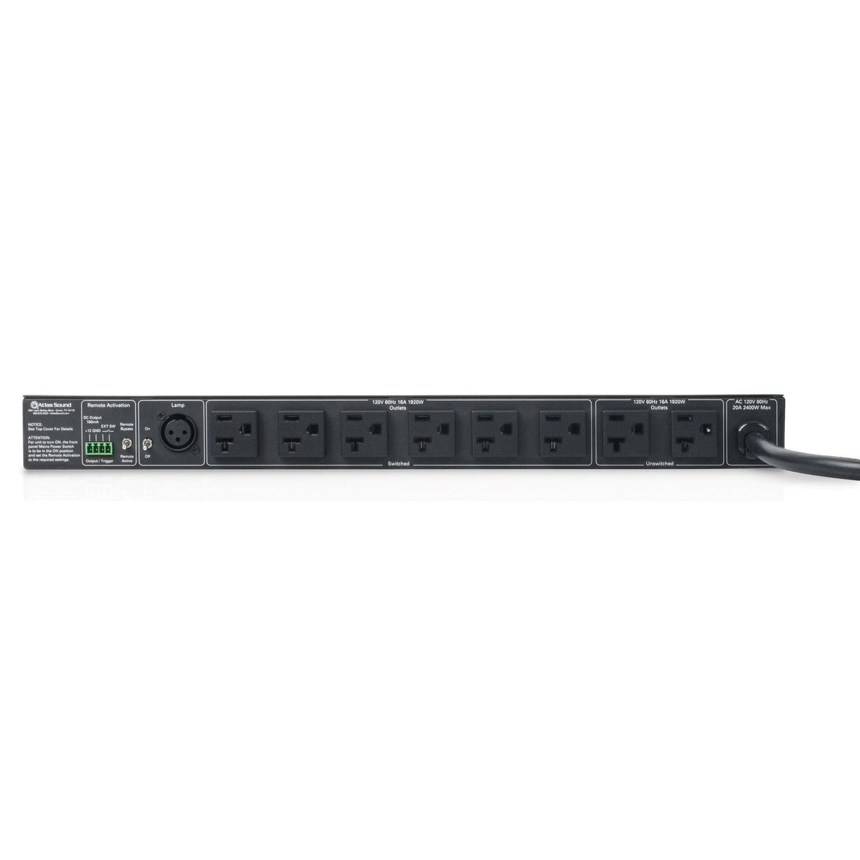 AtlasIED AP-S20RT 20A Power Conditioner and Distribution Unit with Remote Activation