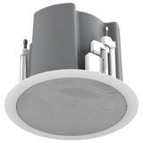 AtlasIED FAP43TUC-W 4.5-Inch Coaxial In-Ceiling Speaker with 32W 70V/100V Transformer, Ported Enclosure, and Safety First Mounting System, UL Certified, Pair