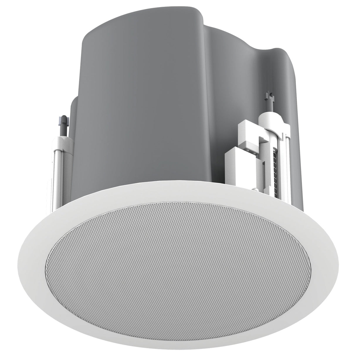 AtlasIED FAP63TUC-W 6.5-Inch Coaxial In-Ceiling Speaker with 32W 70V/100V Transformer, Ported Enclosure, and Safety First Mounting System, UL Certified, Pair
