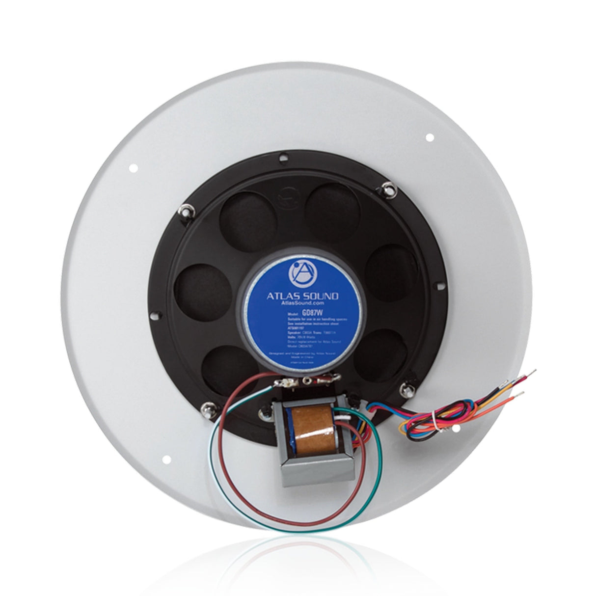AtlasIED GD87 Series 8-Inch Coaxial In-Ceiling Speaker with Transformer, Baffle and Hardware Kit Option Available
