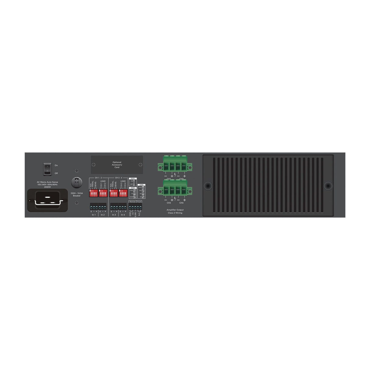 AtlasIED HPA2604 4-Channel x 650W Commercial Multi-Impedance Power Amplifier