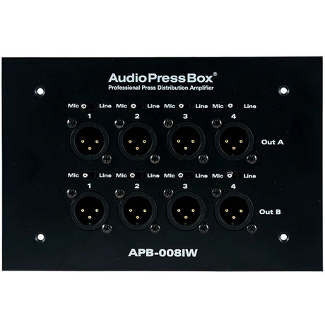 AudioPressBox APB-008-IW-EX In-Wall Pressbox with 1 Line Input and 8 Mic Outputs