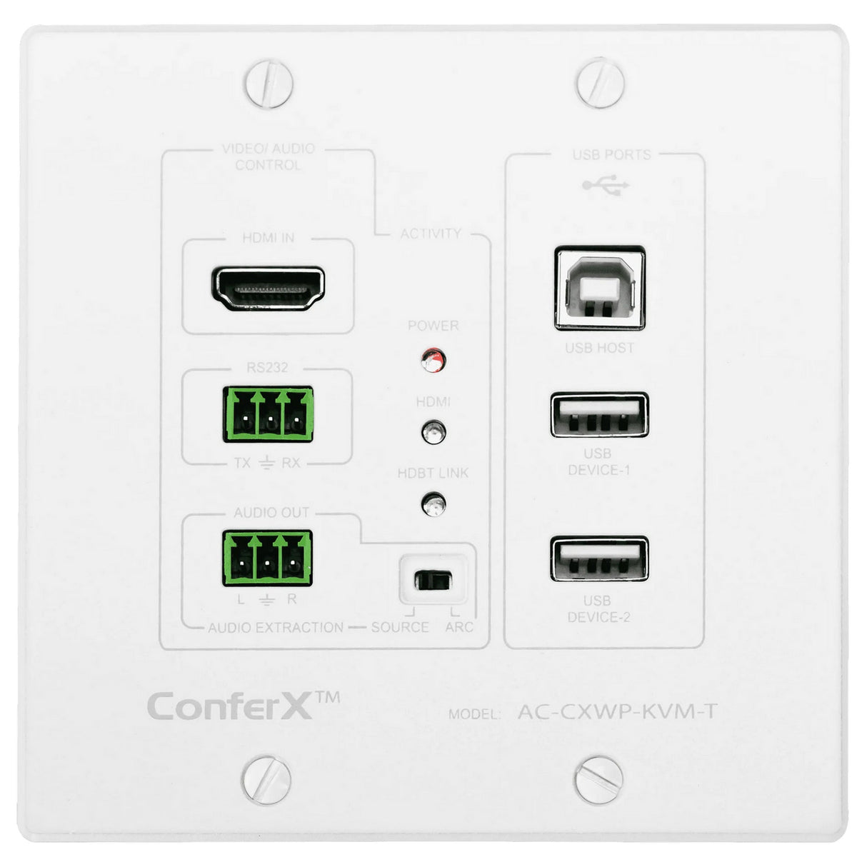 AVPro Edge AC-CXWP-KVM-KIT Bi-Directional HDMI USB Wall Plate Kit