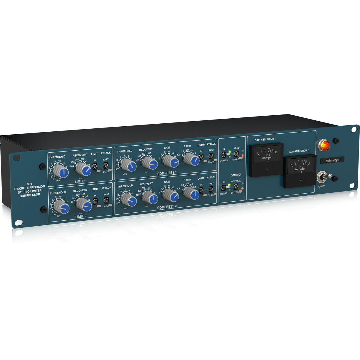 Behringer 369 Dual Channel Stereo Compressor Limiter Rack Processor