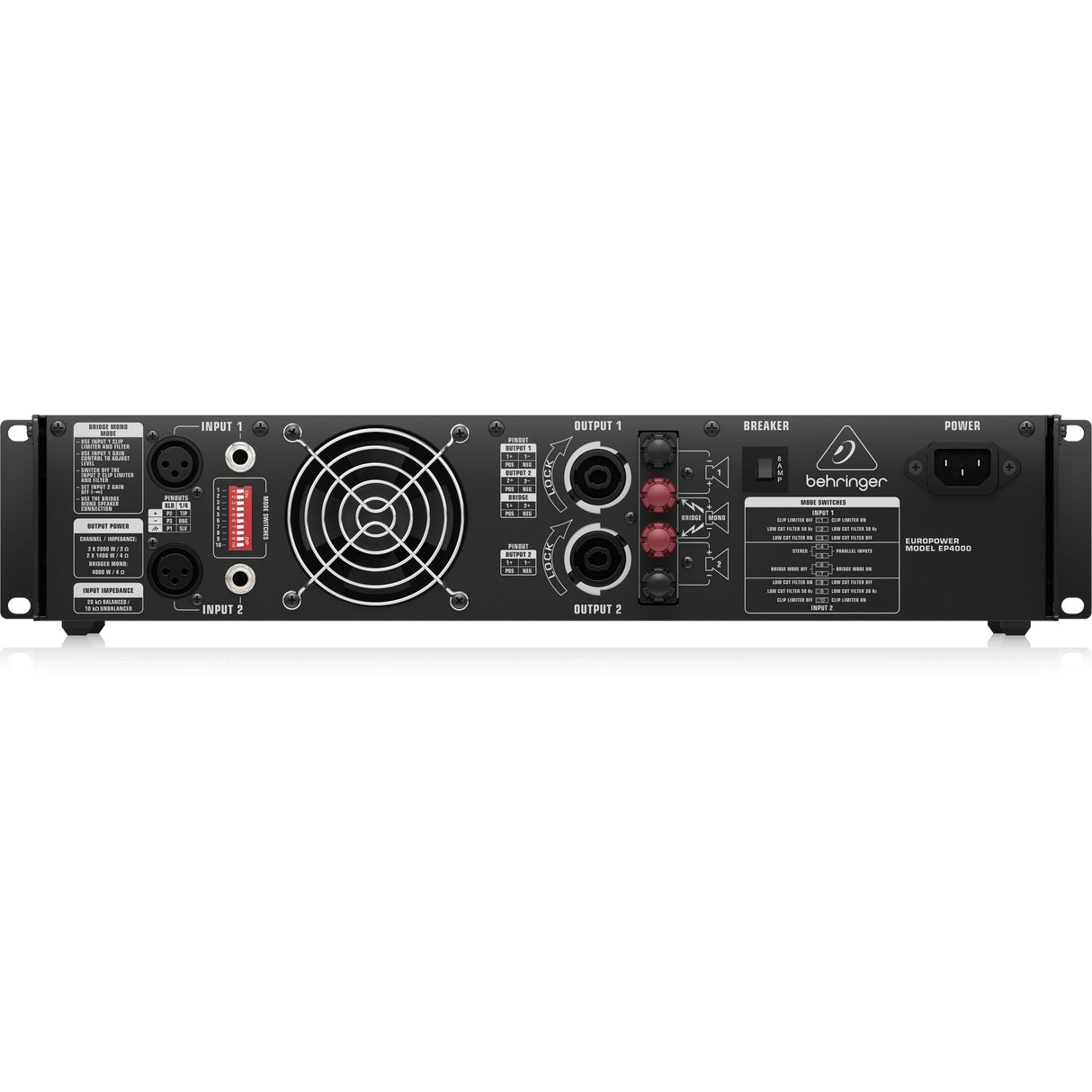 Behringer EP4000 4000W Stereo Power Amplifier with ATR (Accelerated Transient Response) Technology