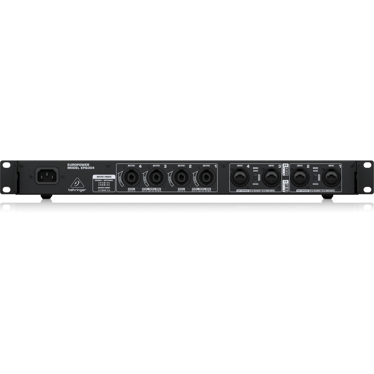 Behringer EPQ304 300W Lightweight 4-Channel Power Amplifier with ATR (Accelerated Transient Response) Technology