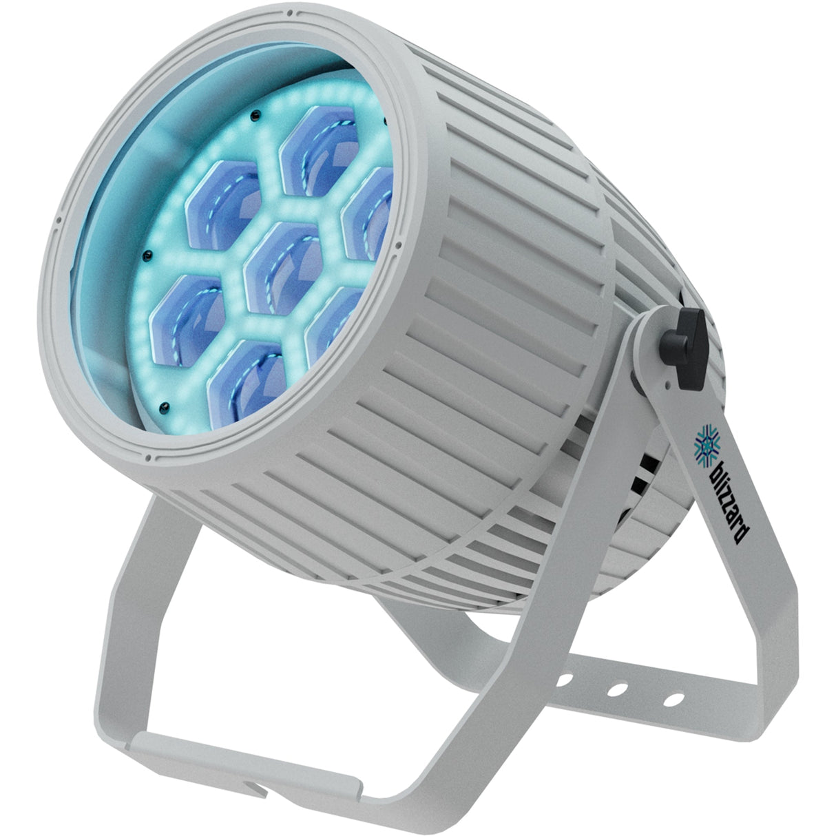 Blizzard Lighting Motif Settelenti RGBA 7x 40W 4-In-1 RGBA IP65 LED Wash Fixture with Zoom, White