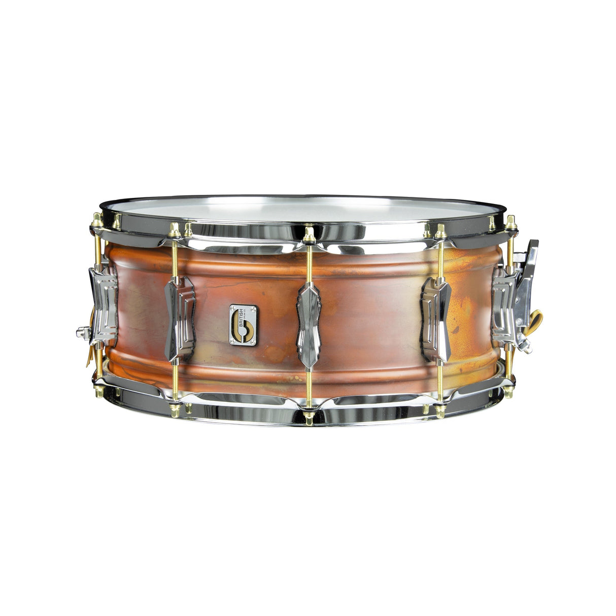 British Drum Co FB-14-60-SN Firebird Series 14x6-Inch Snare Drum, Copper Over Brass Finish