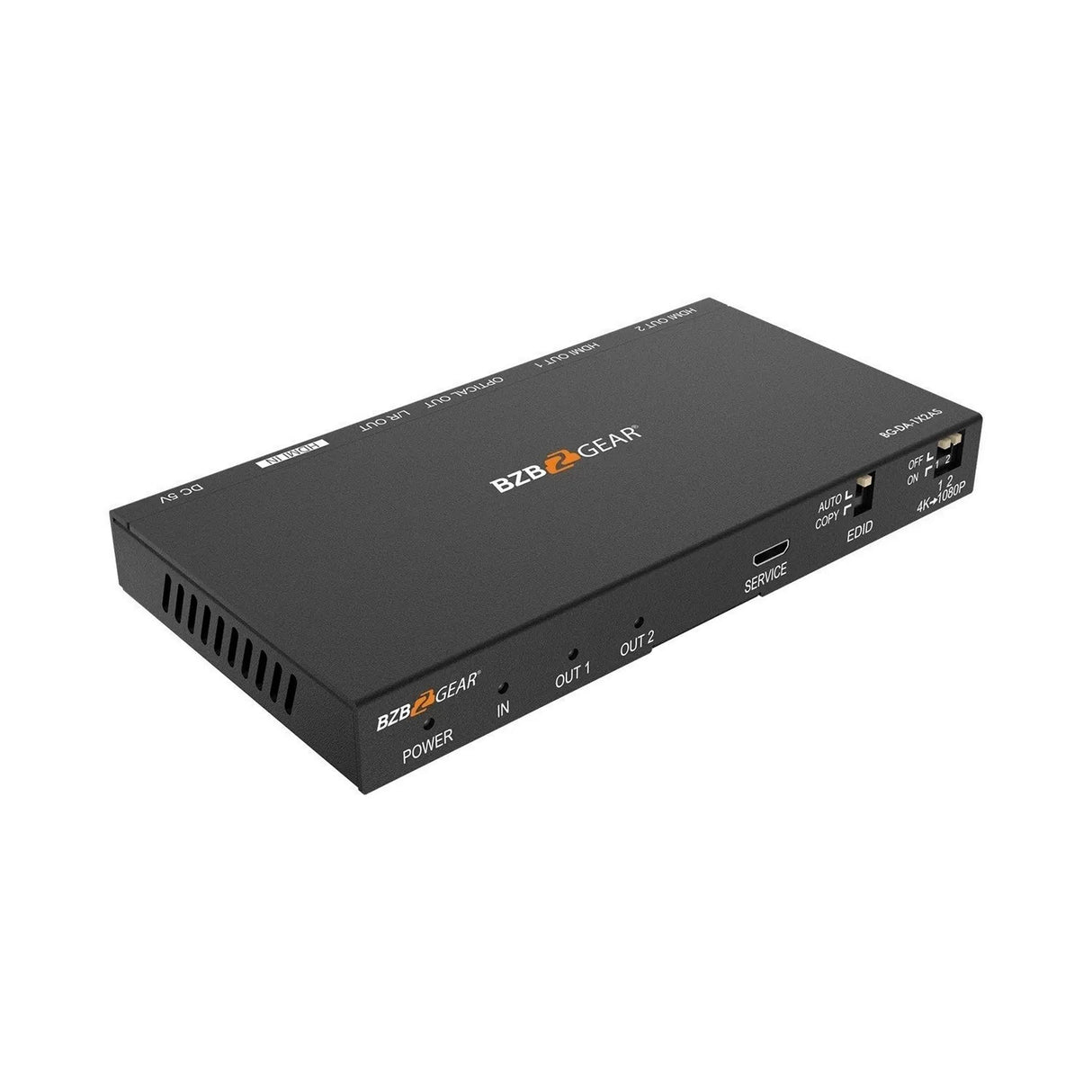 BZBGEAR BG-DA-1X2AS 2-Port 4K 60Hz HDMI Splitter with Down-Scaler