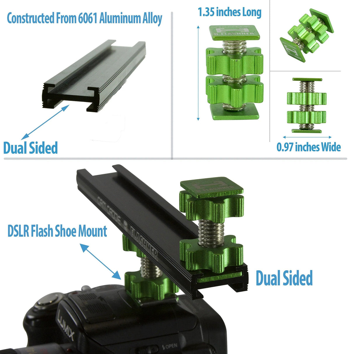 CamCaddie 0CC-0CSC-4000G Flashner Shoe Extension Kit, 4 Inch Green