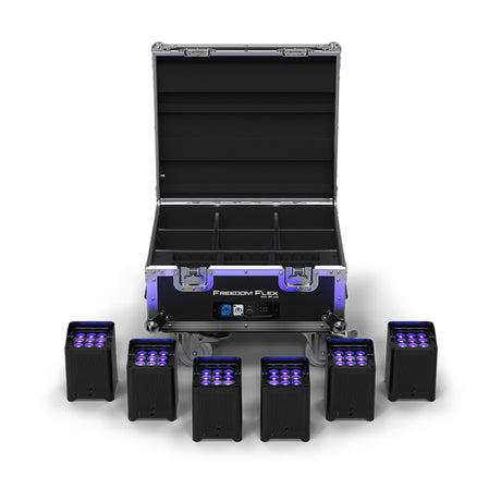 Chauvet DJ Freedom Flex H9 IP X6 Battery Operated Hex-Color RGBAW+UV LED PAR Kit