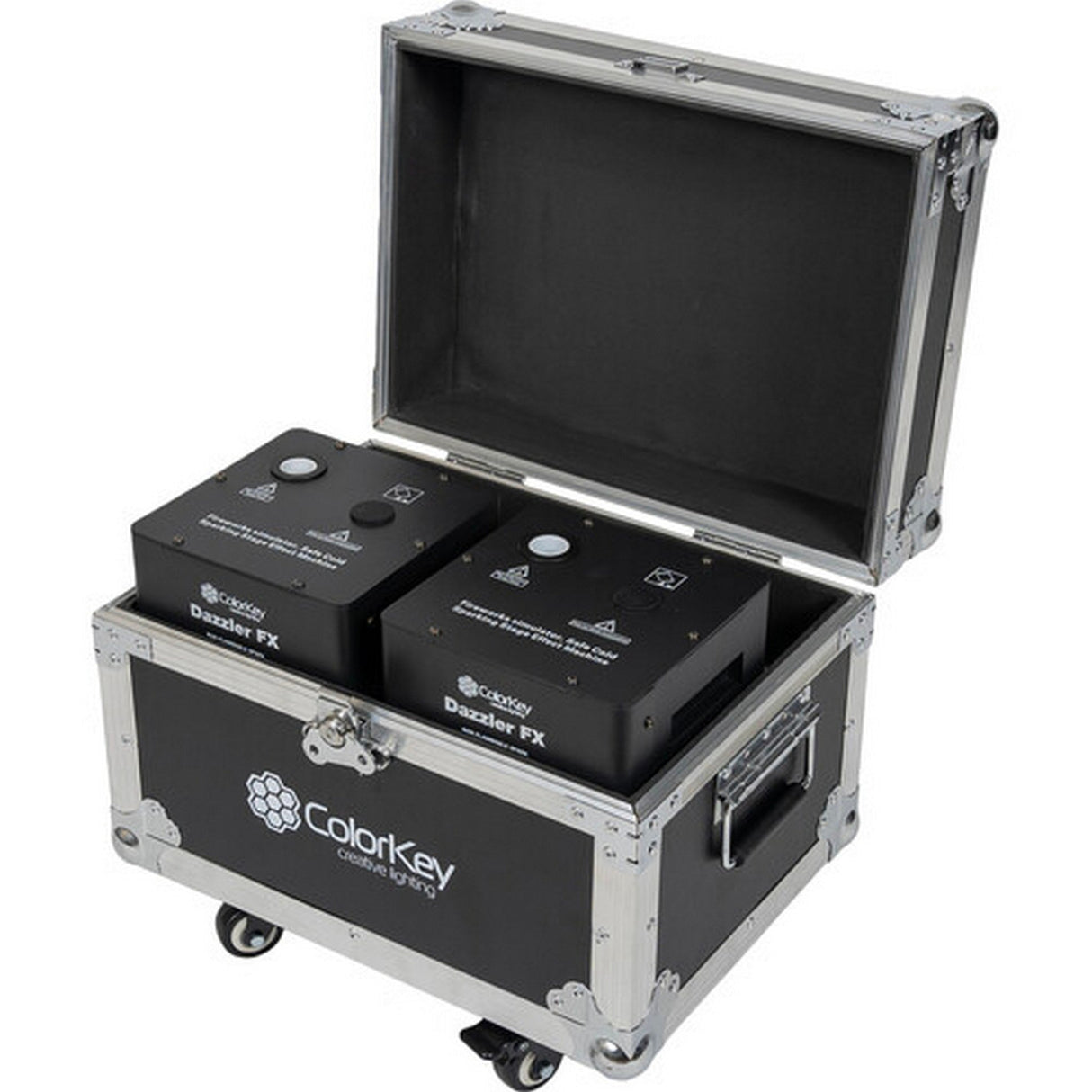 ColorKey Dazzler FX MK2 Cold Spark Machine 2-Pack Bundle with Road Case