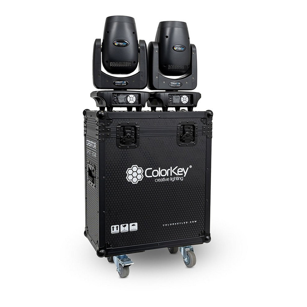 ColorKey 2-Piece Flight Case with Castors for Creator Spot 250 Moving Head Light Black