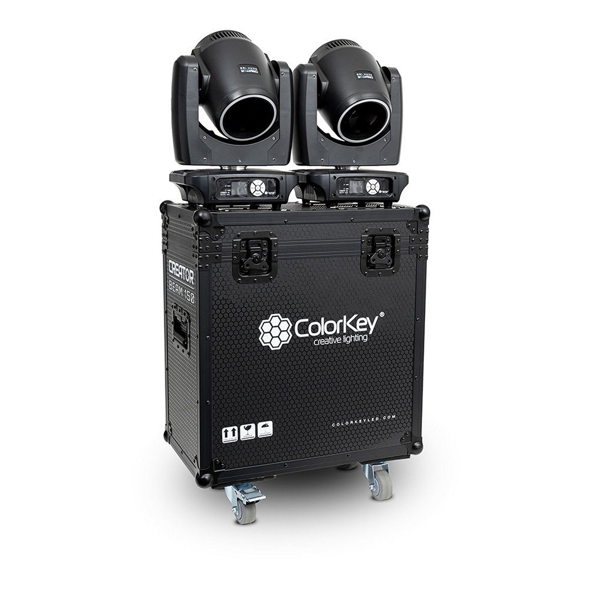 ColorKey 2-Piece Flight Case with Castors for Creator Beam 150 Moving Head Light Black