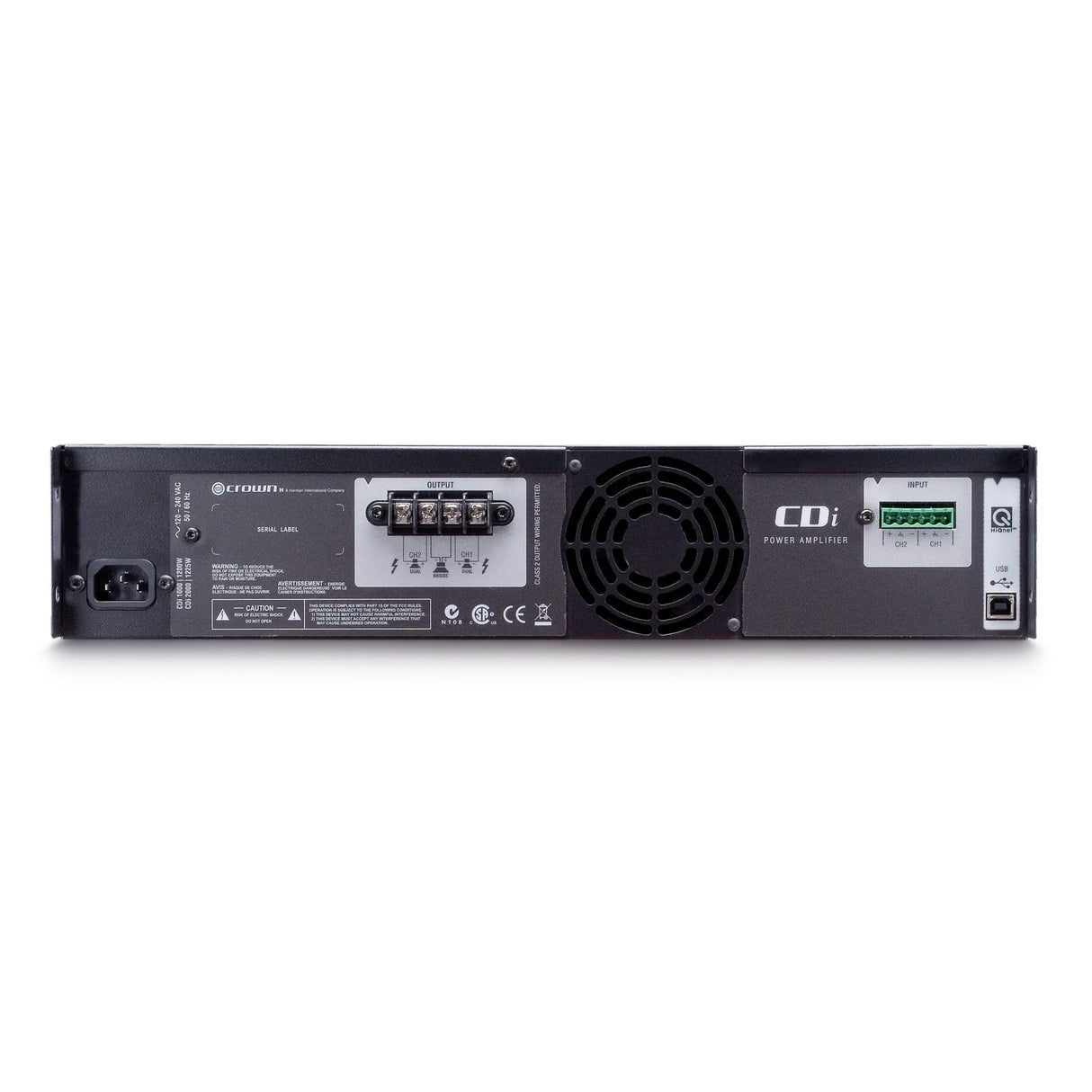 Crown CDi2000 800W 2-Channel Power Amplifier, 70V/140V