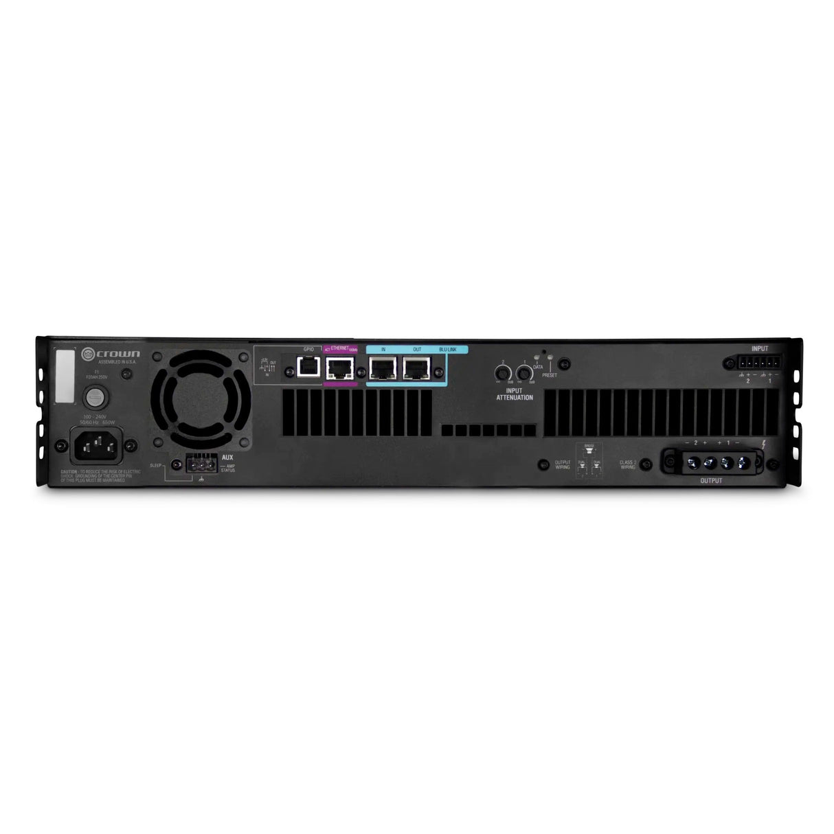 Crown DCi2x1250N 1250W 2-Channel Power Amplifier with BLU-Link, 70V/100V