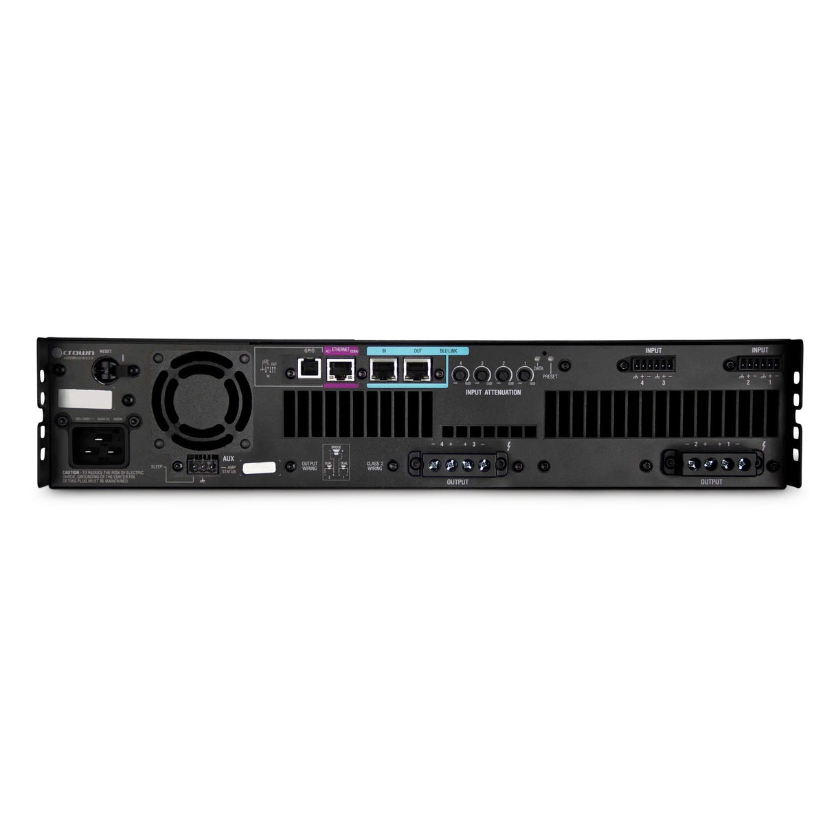 Crown DCi4x1250N 1250W 4-Channel Power Amplifier with BLU Link, 70V/100V