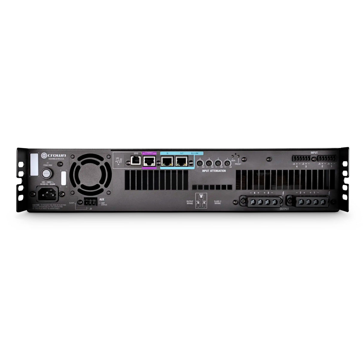 Crown DCi4x300N 300W 4-Channel Power Amplifier with BLU Link, 70V/100V