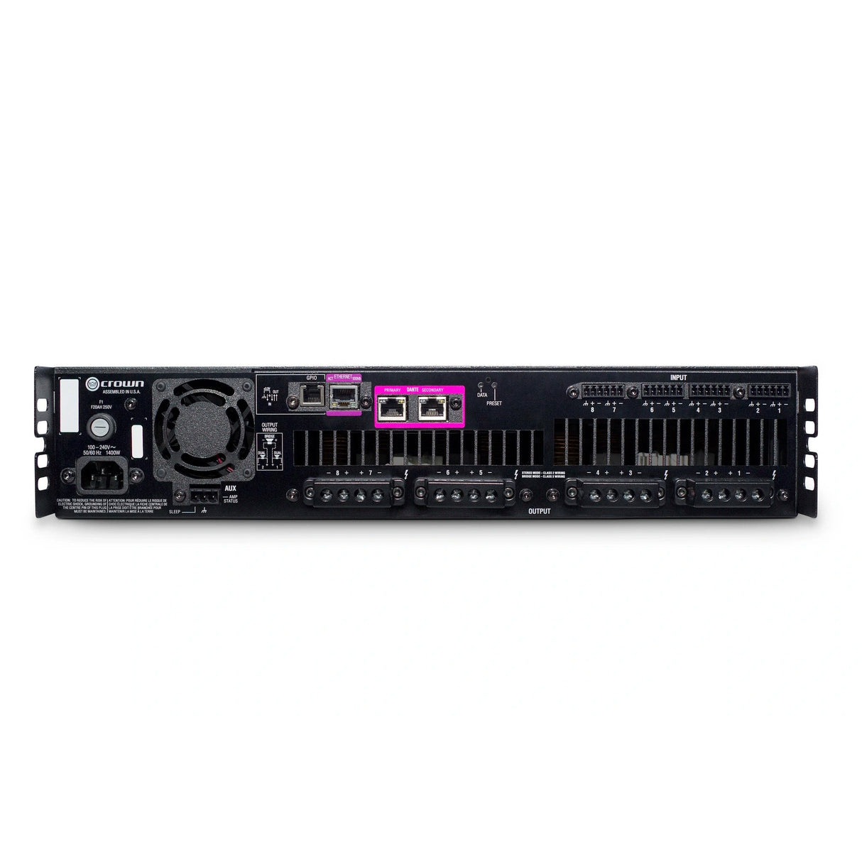 Crown DCi8x300DA 300W 8-Channel Power Amplifier with Dante