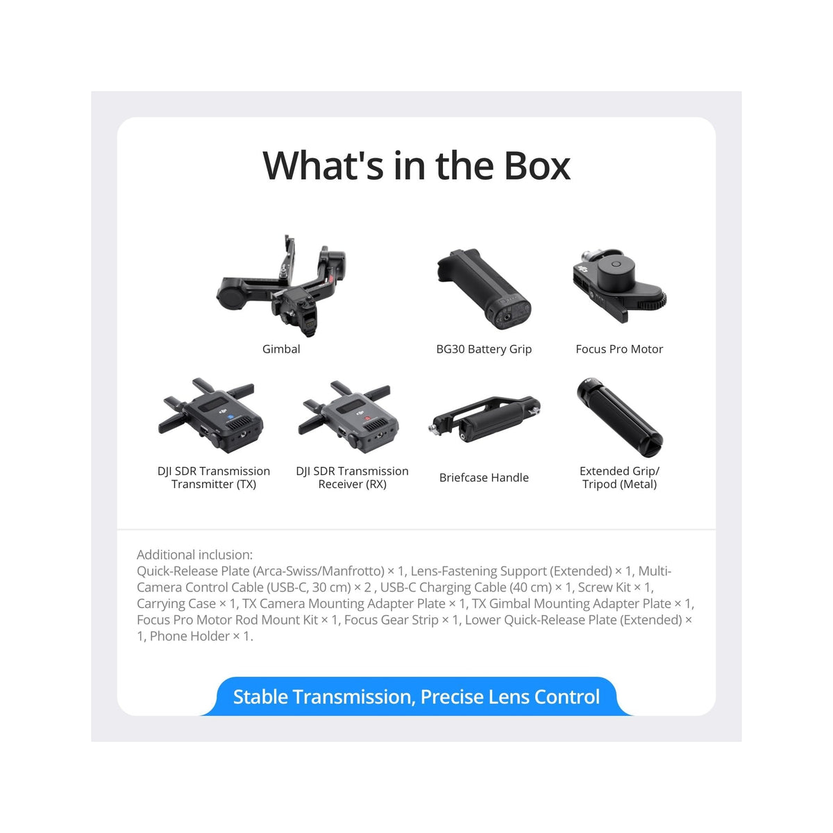 DJI RS 4 Pro Combo (2026) 3-Axis Gimbal with SDR Transmission and Focus Motor