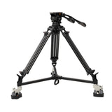 E-Image EI-7100-AAD 2-Stage Aluminum 100mm Fluid Head Tripod Kit with Dolly