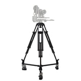 E-Image GA102D-PTZ Aluminum PTZ Tripod with 100mm Flat Base and Dolly