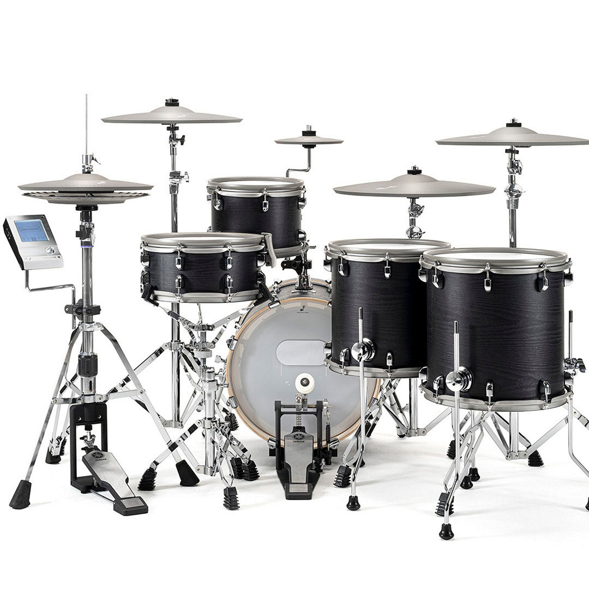 EFNOTE 5X Acoustic Designed Electronic Drum Set, Black Oak Wrap