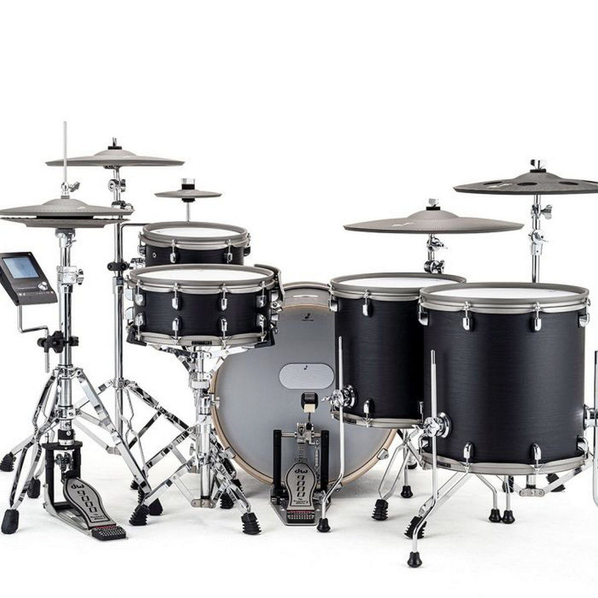 EFNOTE 7X Acoustic Designed Electronic Drum Set, Black Oak Wrap Finish