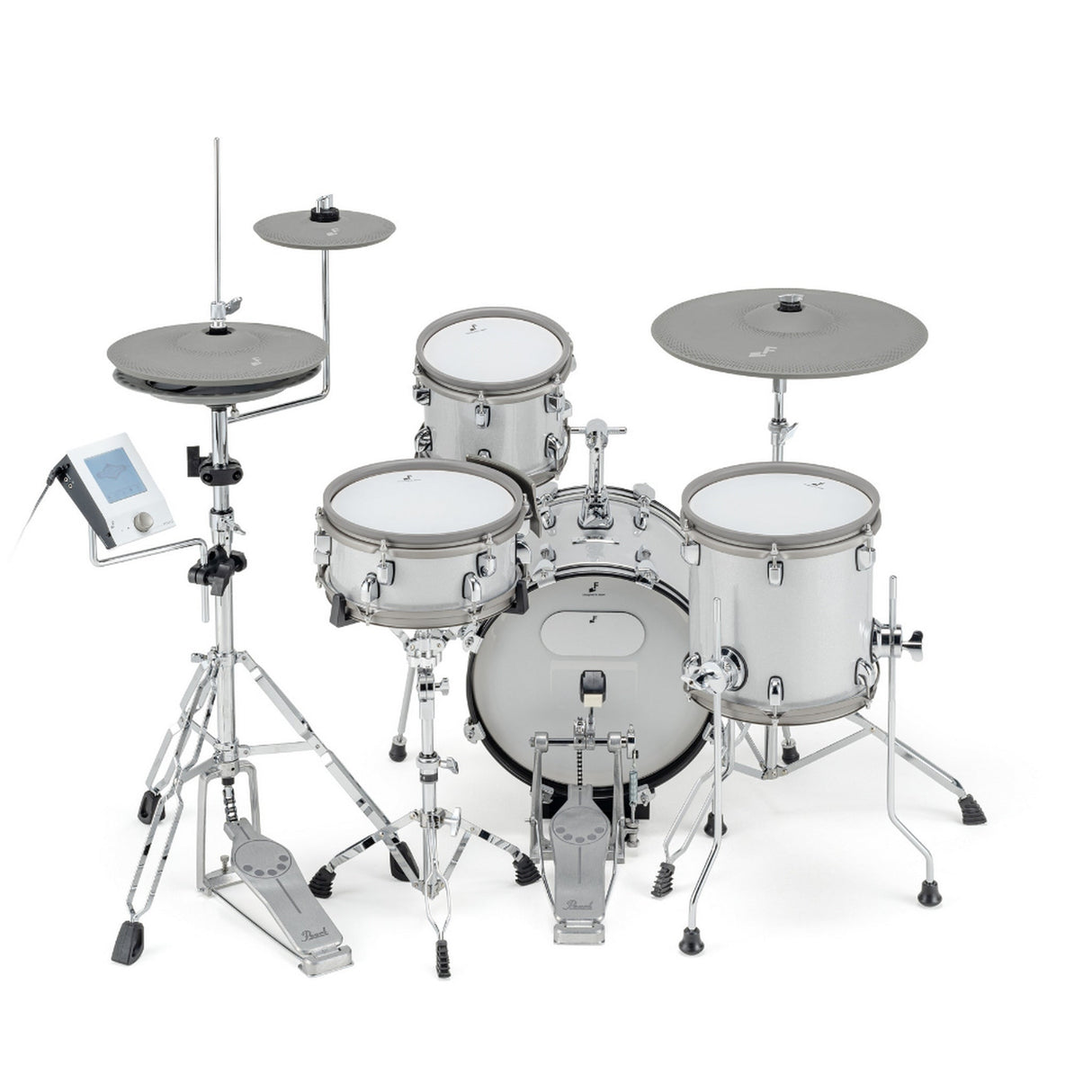 EFNOTE mini Acoustic Designed Electronic Drum Set, White Sparkle Finish