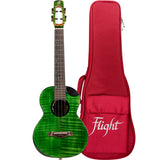 Flight Comet EQ-A Tenor Mahogany Ukulele, Green