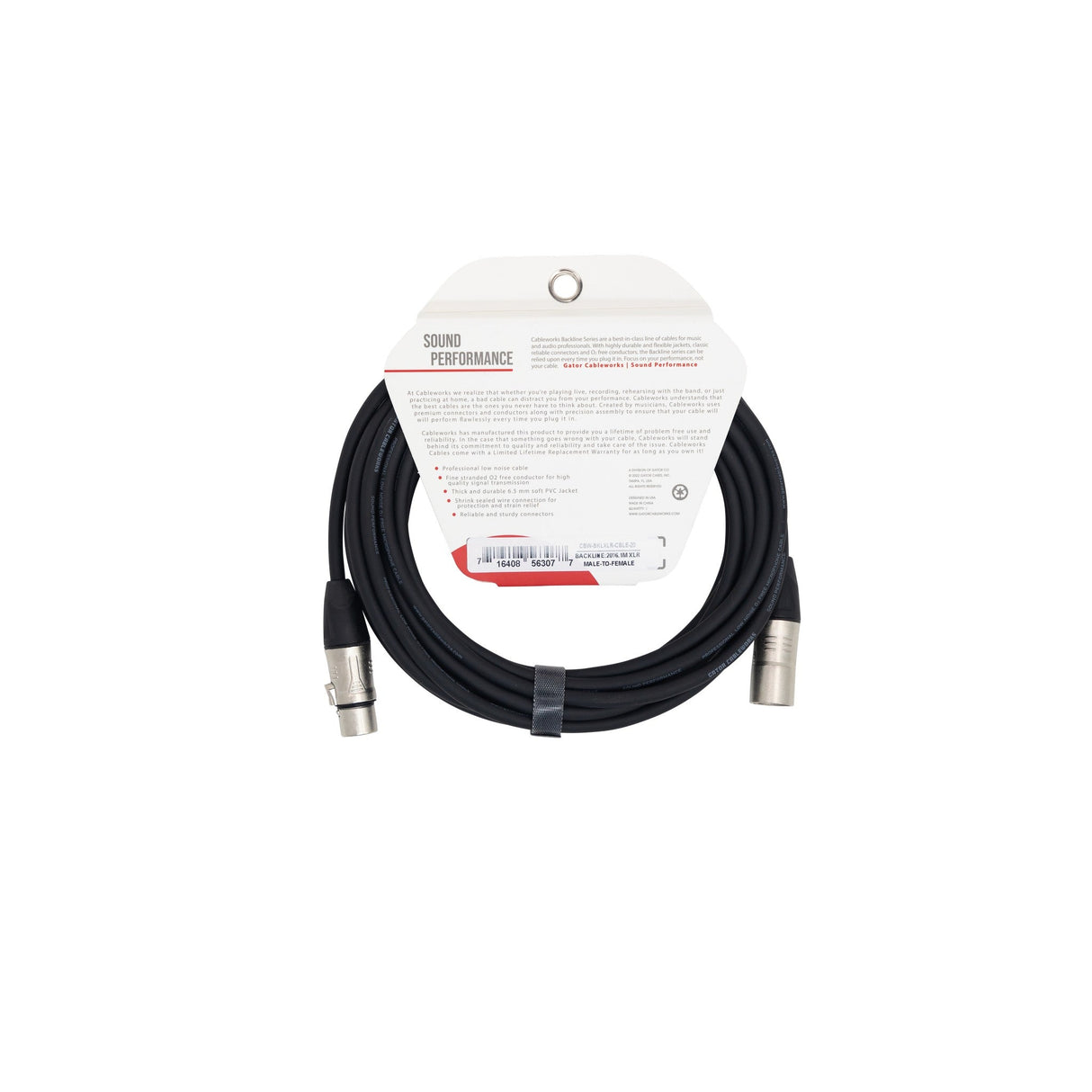 Gator Backline Series XLR Microphone Cable 20-Foot