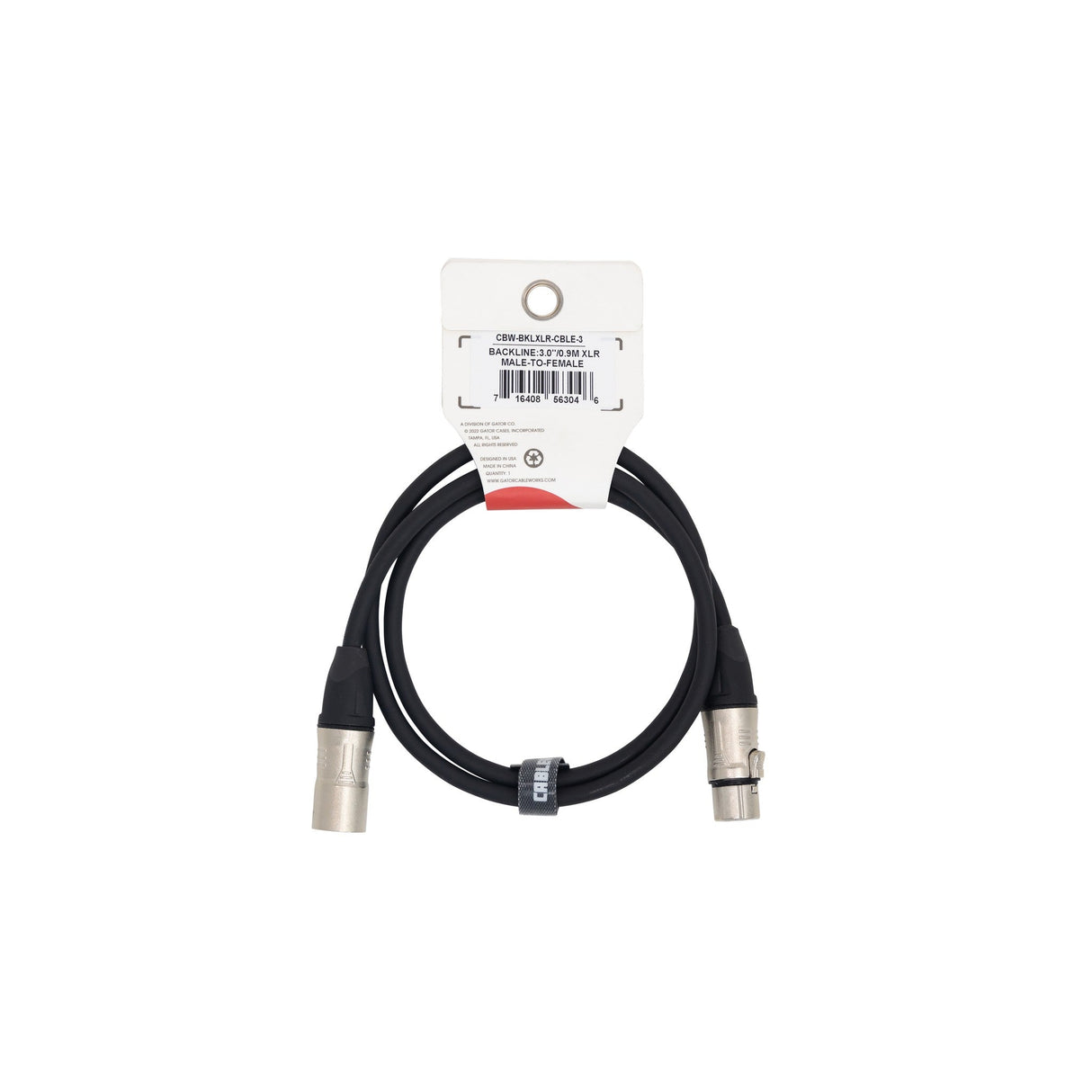 Gator Backline Series XLR Microphone Cable 3-Foot