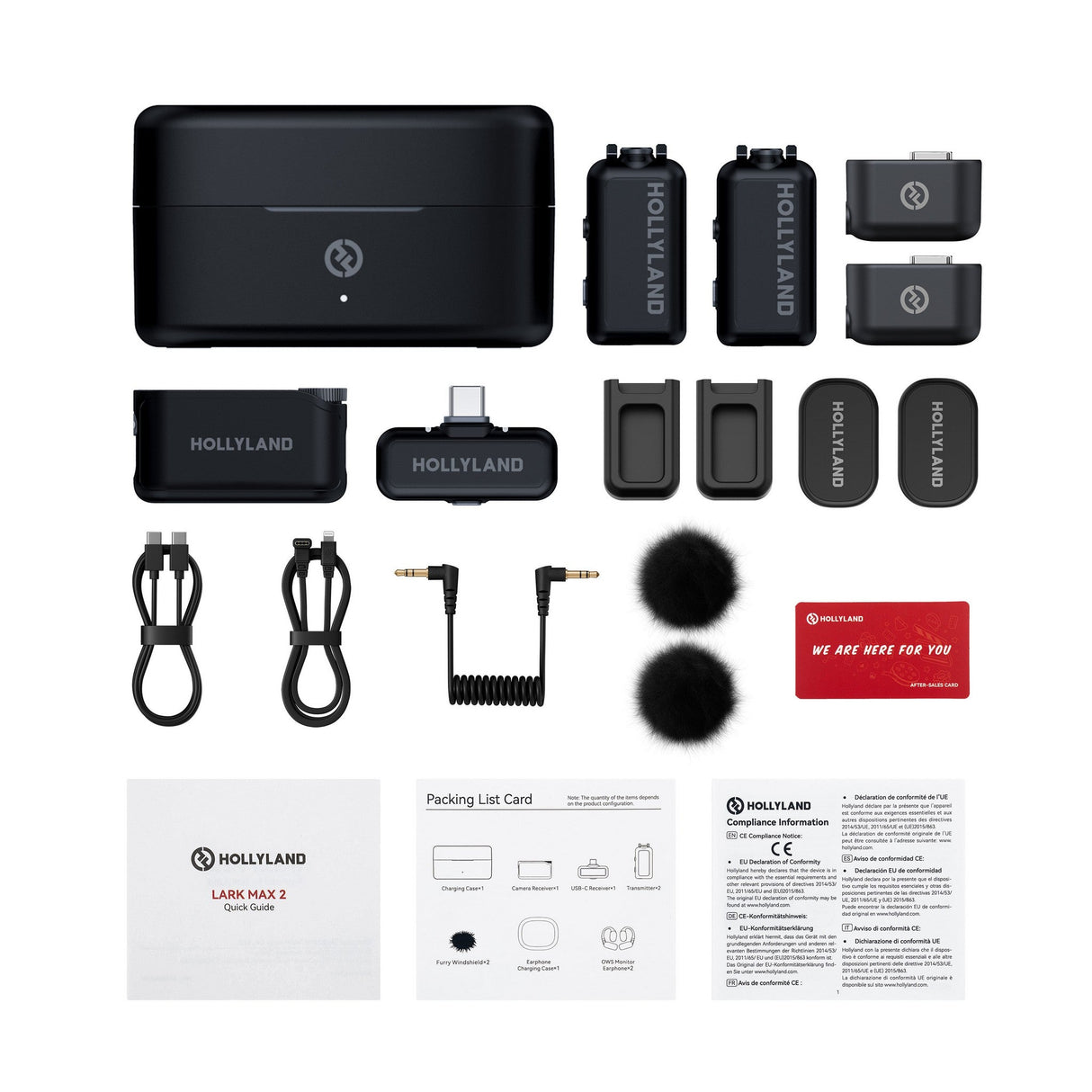 Hollyland LARK MAX 2 Combo 2-Person 2.4 GHz Wireless Microphone System, Space Gray