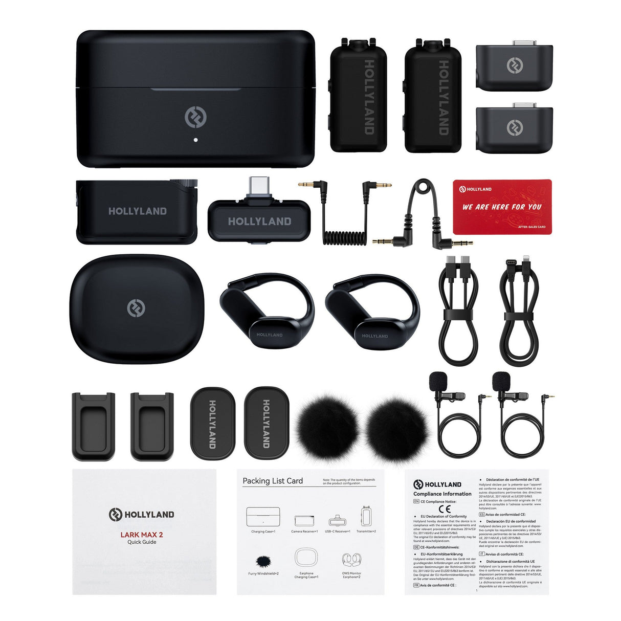Hollyland LARK MAX 2 Ultimate Combo 2-Person 2.4 GHz Wireless Microphone System, Space Gray